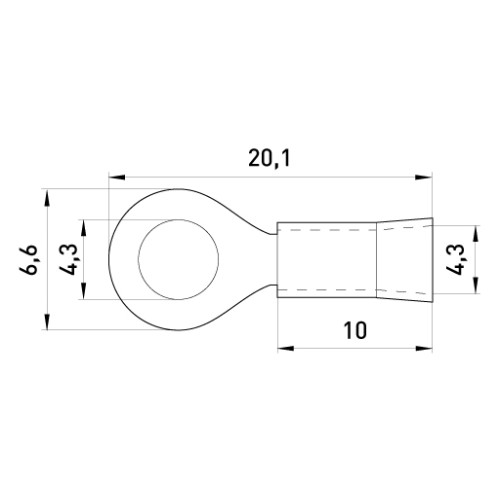 Изолированный наконечник 0.5-1.5 кв.мм, желтый, 100шт, e.terminal.stand.rv1.1,25.4.yellow Enext s1036002