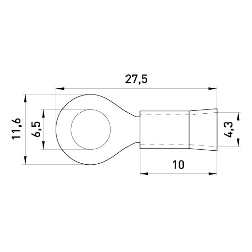 Изолированный наконечник 0.5-1.5 кв.мм, красный, 100шт, e.terminal.stand.rv1.1,25.6.red Enext s1036008