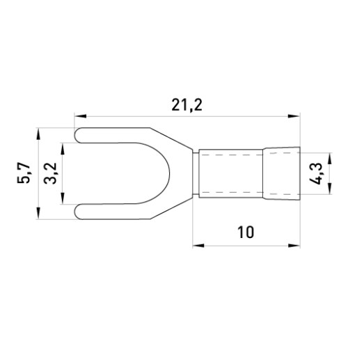 Изолированный вилочный наконечник 0.5-1.5 кв.мм, синий, 100шт, e.terminal.stand.sv.1,25.3,2.blue Enext s2036004
