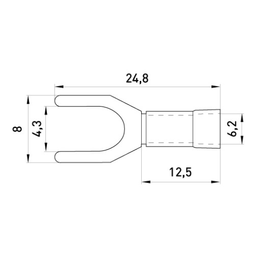 Изолированный вилочный наконечник 2.5-4 кв.мм, синий, 100шт, e.terminal.stand.sv.3,5.4.blue Enext s2036032