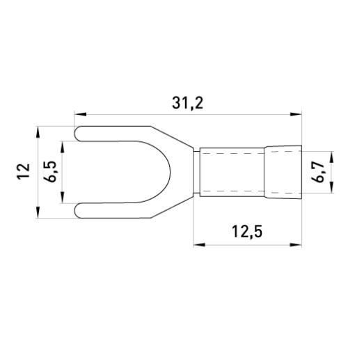 Изолированный вилочный наконечник 4-6 кв.мм, черный, 100шт, e.terminal.stand.sv.5,5.6.black Enext s2036045