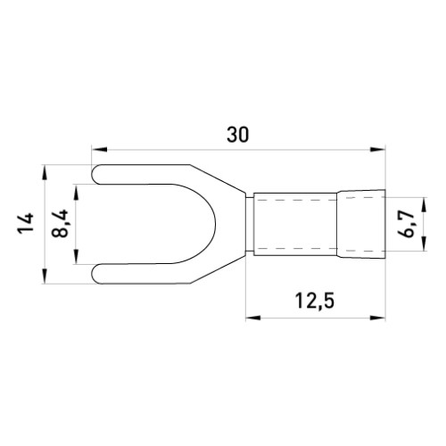 Изолированный вилочный наконечник 4-6 кв.мм, черный, 100шт, e.terminal.stand.sv.5,5.8.black Enext s2036052