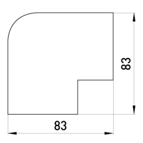 Плоский угол для короба 60х60мм, e.trunking.blend.angle.stand.60.60 Enext s3033016