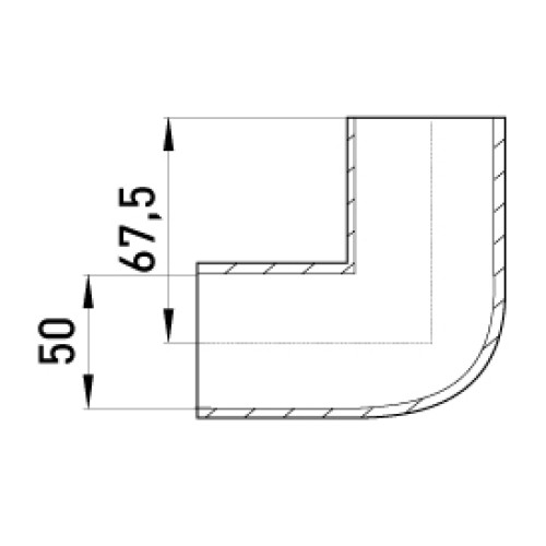 Угловой соединитель для труб d50мм, e.pipe.angle.stand.50 Enext s3035006