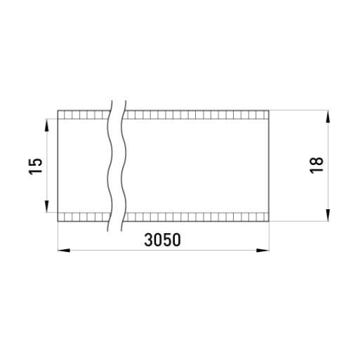 Труба металлическая без резьбы, 3.05м, e.industrial.pipe.1/2' Enext i0380001