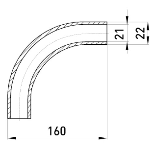 Угловой разъем металлический без резьбы, 90 град., e.industrial.pipe.angle.3/4" Enext i0400002