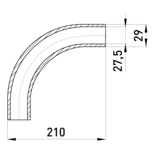 Угловой разъем металлический без резьбы, 90 град., e.industrial.pipe.angle.1" Enext i0400003