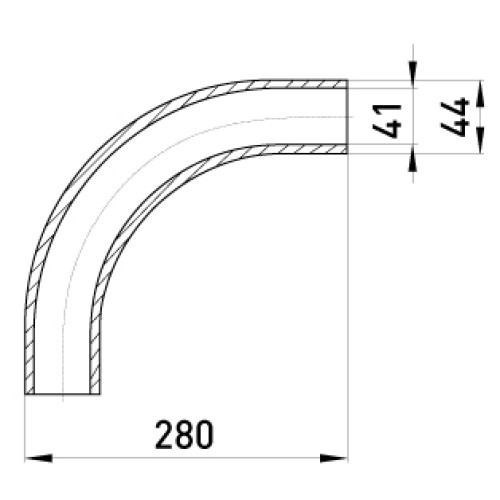 Угловой разъем металлический без резьбы, 90 град., e.industrial.pipe.angle.1-1/2" Enext i0400005