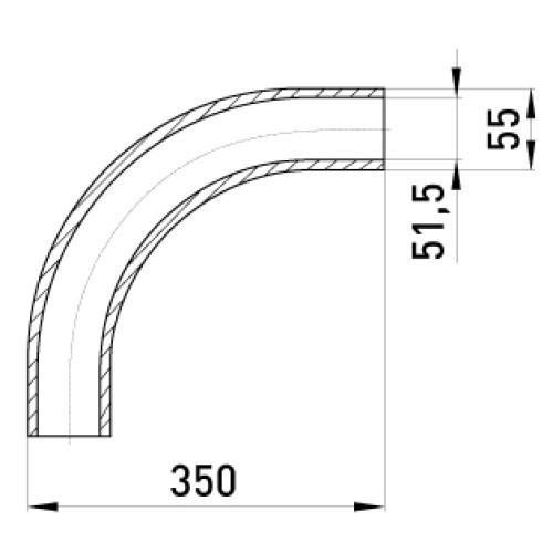Угловой разъем металлический без резьбы, 90 град., e.industrial.pipe.angle.2" Enext i0400006
