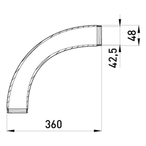 Угловой металлический соединитель 90 град. с резьбой, e.industrial.pipe.thread.angle.1-1/2" Enext i0390005