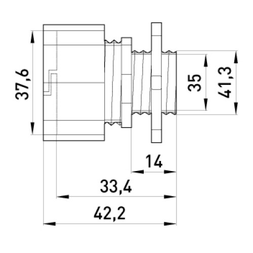 Ввод металлический цанговый, e.industrial.pipe.dir.collet.1-1/4" Enext i0450004