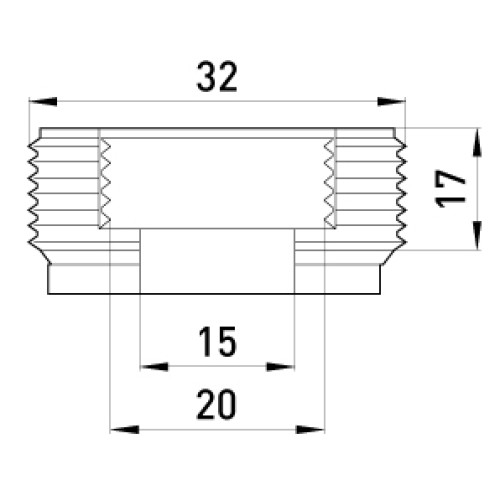 Переходник металлический резьбовой с 1" на 1/2", e.industrial.pipe.thread.bts.1".1/2" Enext i0410002