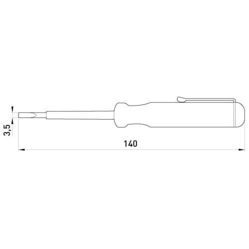 Индикатор-отвертка 140х3,5 прямой шлиц АС100-500В, e.tool.test02 Enext t001102