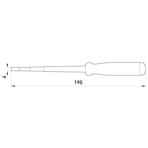 Индикатор-отвертка 190х4 прямой шлиц АС100-500В, e.tool.test04 Enext t001104