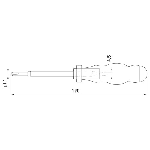 Индикатор-отвертка 155х3хph0 прямой+крестовый АС100-500В, e.tool.test06 Enext t001106