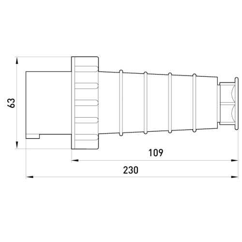 Силовая вилка переносная 4п., 380В, IP67, 63А, e.plug.pro.4.63 Enext p011006