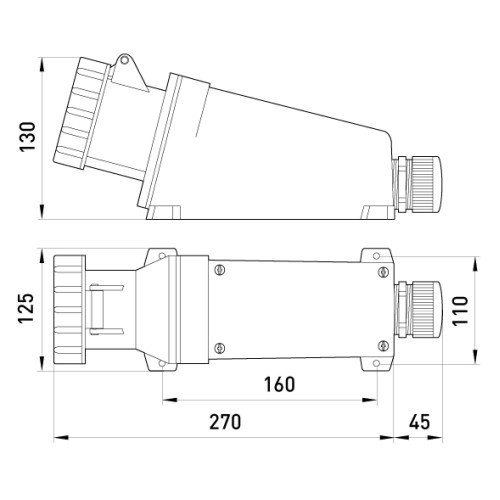 Силовая розетка стационарная 3п., 230В, IP67, 63А, e.socket.pro.3.63 Enext p012003