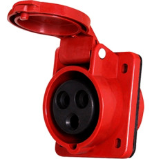 Силовая встраиваемая розетка 4п., 380В, 16А, e.socket.pro.4.16.wall Enext