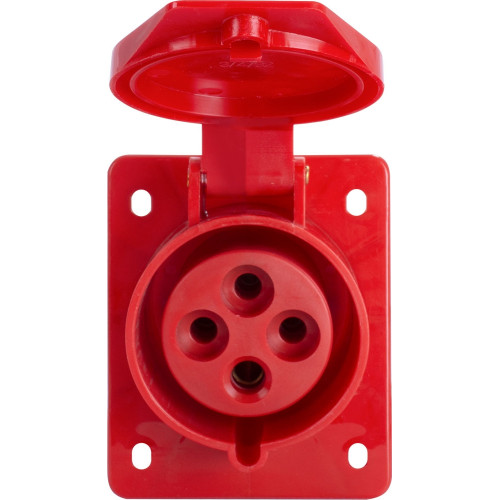 Силовая встраиваемая розетка 4п., 380В, 32А, e.socket.pro.4.32.wall Enext p012013