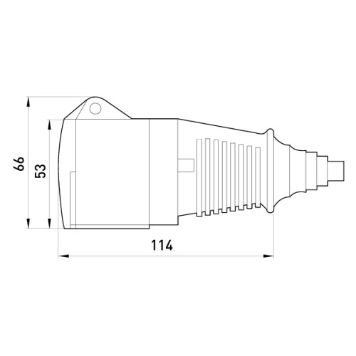 Силовая розетка переносная 2Р+Z, 250В, 16А, IP44, Tarel 2629-326
