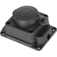 Розетка одинарная с защитной крышкой каучуковая с заземлением, 16А, e.socket.rubber.029.1.16 Enext