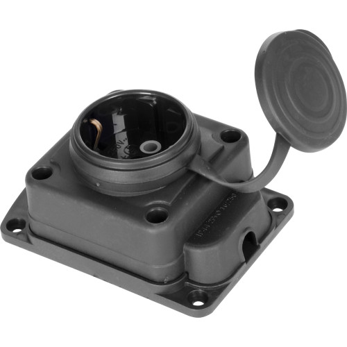 Розетка одинарная с защитной крышкой каучуковая с заземлением, 16А, e.socket.rubber.029.1.16 Enext s9100025