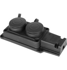 Розетка двойная с защитной крышкой каучуковая с заземлением, 16А, e.socket.rubber.029.2.16 Enext