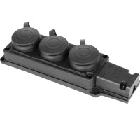 Розетка тройная с защитной каучуковой крышкой с заземлением, 16А, e.socket.rubber.029.3.16 Enext