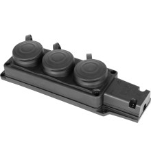 Розетка тройная с защитной каучуковой крышкой с заземлением, 16А, e.socket.rubber.029.3.16 Enext