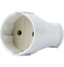 Розетка переносная без заземления,10А белая, e.socket.001.10.white Enext