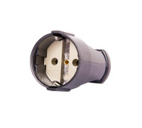 Розетка переносная с заземлением, 16А черная, e.socket.003.16.black Enext