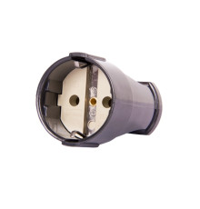 Розетка переносная с заземлением, 16А черная, e.socket.003.16.black Enext