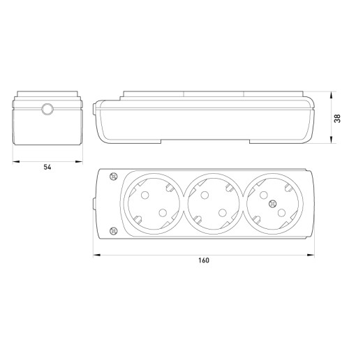 Колодка 3 гнезда, с заземлением, etes.3.z Enext s042102