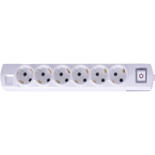 Колодка 6 гнезд, с заземлением, с выключателем, etes.6.zs Enext s042108
