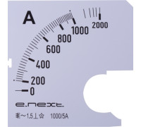 Шкала для амперметра щитового АС 1000А 72х72мм, e.meter72.a1000.scale Enext