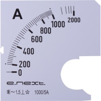 Шкала для амперметра щитового АС 1000А 72х72мм, e.meter72.a1000.scale Enext