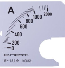 Шкала для амперметра щитового АС 1000А 72х72мм, e.meter72.a1000.scale Enext