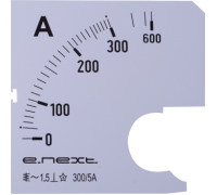 Шкала для амперметра щитового АС 300А 72х72мм, e.meter72.a300.scale Enext
