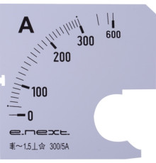 Шкала для амперметра щитового АС 300А 72х72мм, e.meter72.a300.scale Enext