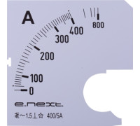 Шкала для амперметра щитового АС 400А 72х72мм, e.meter72.a400.scale Enext