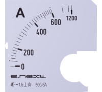 Шкала для амперметра щитового АС 600А 72х72мм, e.meter72.a600.scale Enext