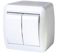 Выключатель двухклавишный для наружного монтажа, IP44, e.aqua.1112.gr Enext