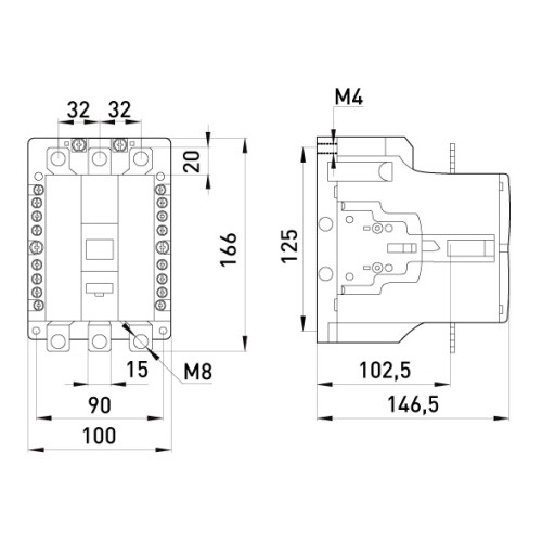 Контактор 100А, 380В, 1no+1nc, e.industrial.ukc.100.380 Enext i.0090050