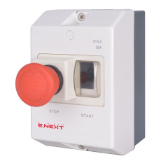 Корпус пластиковый e.mp.pro.box с кнопкой Стоп, IP54 Enext