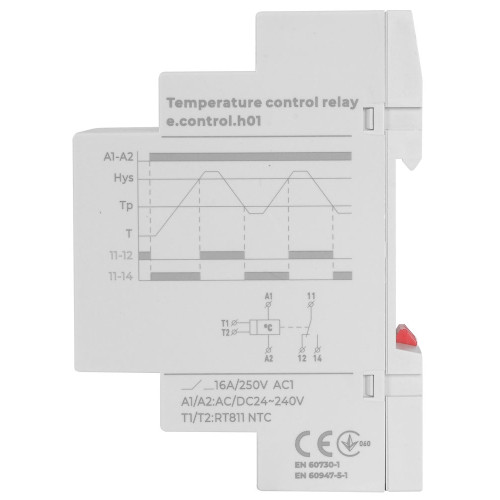 Реле контроля температуры 16A, АС/DC 24-240, -5…+40 °С, e.control.h01 Enext i0310016