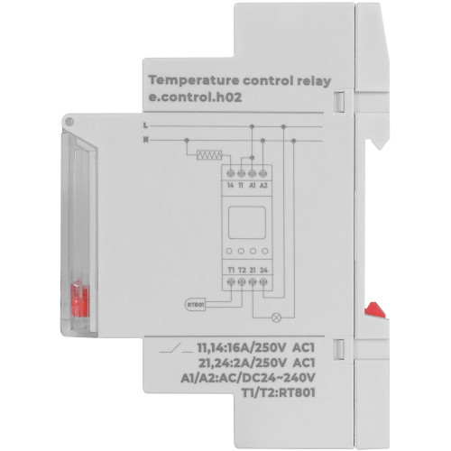Реле контроля температуры 16A, АС/DC 24-240, -25…+130 °С, e.control.h02 Enext i0310017