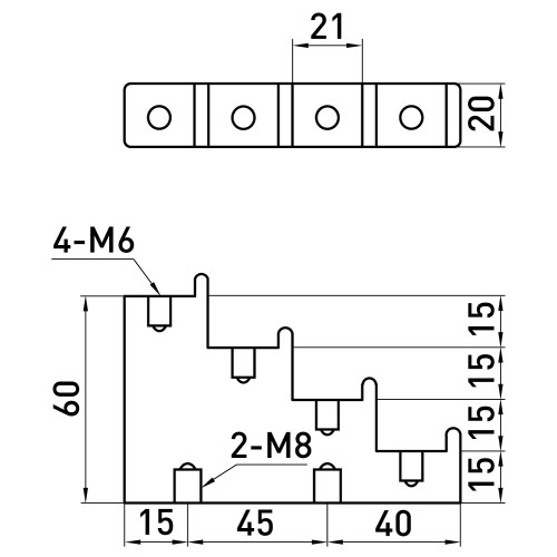 Изолятор ступенчатый 300A, e.step.ct4-20 Enext s054101