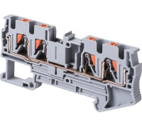 Клеммная колодка наборная на DIN-рейку 4 контакта, e.tc.din.spring.4.2-2 Enext