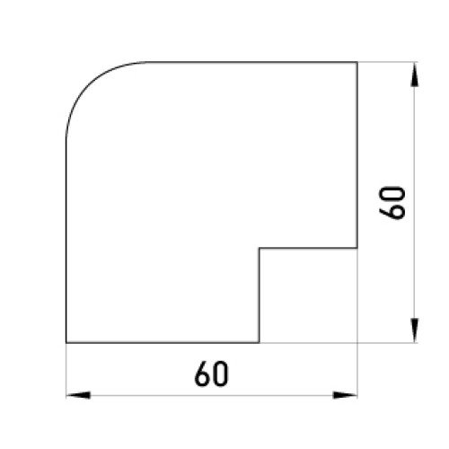 Наружный угол для короба 60х40мм, e.trunking.blend.out.stand.60.40 Enext s2033008