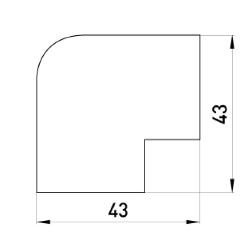 Плоский угол для короба 20х10мм, e.trunking.blend.angle.stand.20.10 Enext s3033003